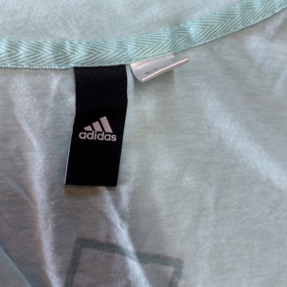 Adidas Women's Medium Teal V Neck Running Athletic Top Workout Gear - Picture 4 of 7